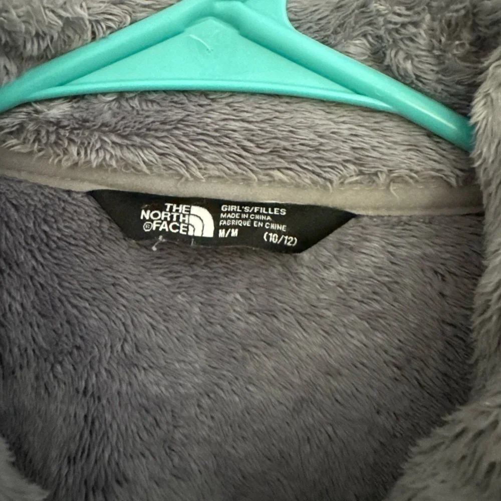 The North Face Osito Fuzzy Fleece Jacket girls Size  M Grey Full Zip